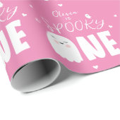 Spooky One Girls Pink Ghost Halloween 1. Geburtsta Geschenkpapier (Rolleneckpunkt)