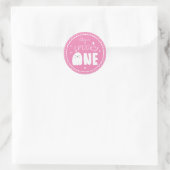 Spooky One Girls Pink Ghost Halloween 1. Geburtsta Runder Aufkleber (Tasche)