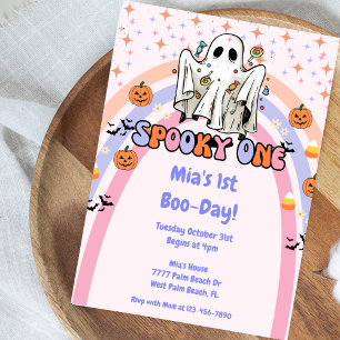 Spooky One Groovy Halloween 1. Geburtstag Einladung