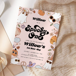 Spooky One Groovy Halloween 1. Geburtstag Einladung