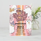Spooky One Groovy Halloween 1. Geburtstag Party Einladung (Stehend Vorderseite)