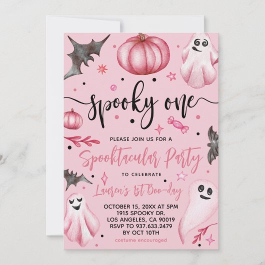Spooky One Halloween 1. Geburtstag Einladung (Vorderseite)