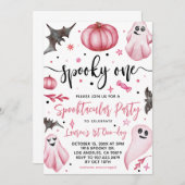 Spooky One Halloween 1. Geburtstag Einladung (Vorne/Hinten)