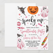 Spooky One Halloween 1. Geburtstag Einladung (Vorne/Hinten)