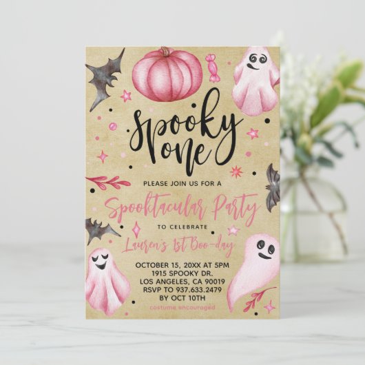 Spooky One Halloween 1. Geburtstag Einladung (Stehend Vorderseite)