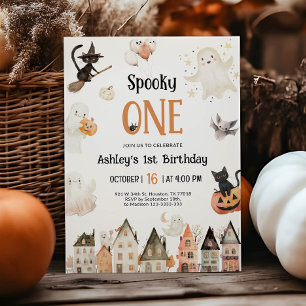 Spooky One   Halloween 1. Geburtstag Einladung