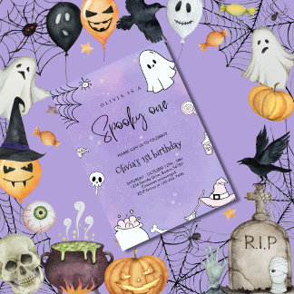 Spooky One Halloween 1. Geburtstag Einladung