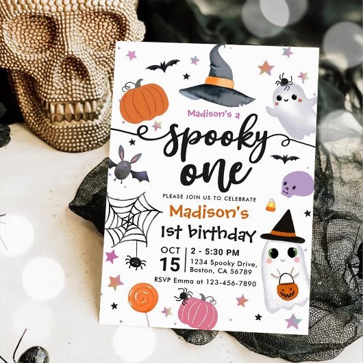 Spooky One Halloween 1. Geburtstag Einladung