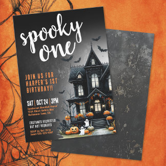 Spooky One Halloween 1. Geburtstag Einladung