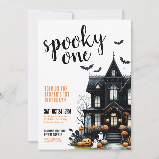 Spooky One Halloween 1. Geburtstag Einladung (Vorderseite)