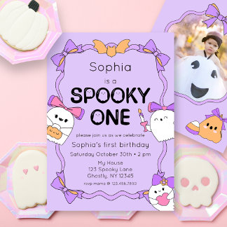 Spooky One Halloween 1. Geburtstag Foto Einladung
