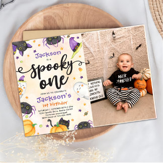 Spooky One Halloween 1. Geburtstag Foto Einladung