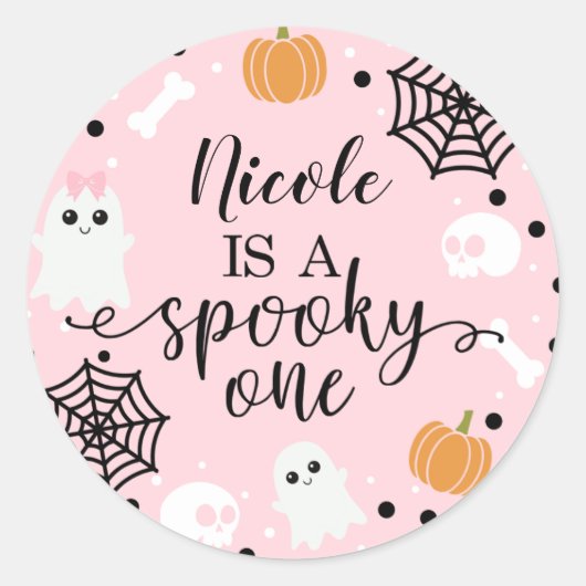 Spooky One Halloween 1. Geburtstag Gunst Sticker (Vorderseite)