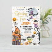 Spooky One Halloween 1. Geburtstag Kostüm Party Einladung (Stehend Vorderseite)