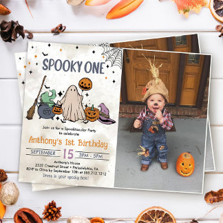 Spooky One Halloween 1. Geburtstag Party Foto Einladung