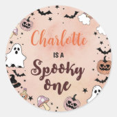 Spooky One Halloween 1. Geburtstag Party Runder Aufkleber (Vorderseite)