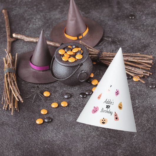 Spooky One | Halloween 1. Geburtstag | Pink Pumpki Partyhütchen