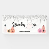 Spooky One | Halloween 1. Geburtstag | Spooky Pink Banner (Horizontal)