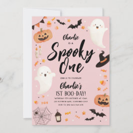 Spooky One Halloween 1. Geburtstagsmädchen Pink Gh Einladung