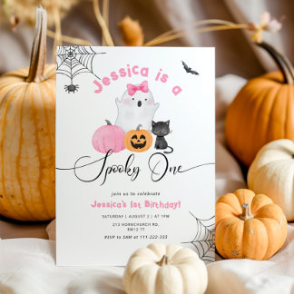 Spooky One Halloween 1. Mädchen Geburtstag Einladung