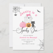 Spooky One Halloween 1. Mädchen Geburtstag Einladung (Vorderseite)