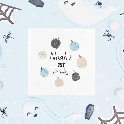 Spooky One | Halloween BDay Napkins | Blue Pumpkin Serviette