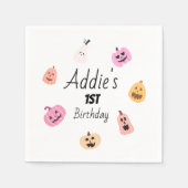 Spooky One | Halloween BDay Napkins | Pink Pumpkin Serviette (Vorderseite)