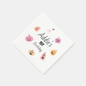 Spooky One | Halloween BDay Napkins | Pink Pumpkin Serviette (Ecke)