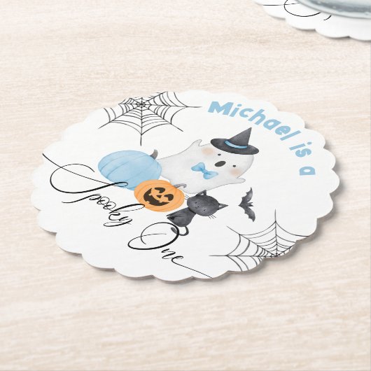 Spooky One Halloween Birthday Blue Boo Untersetzer (angewinkelt)