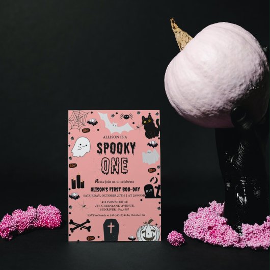 Spooky One Halloween erste Geburtstagsparty Einladung