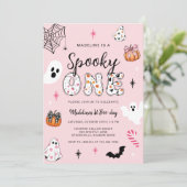 Spooky One Halloween erster Geburtstag Einladung (Stehend Vorderseite)