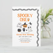 Spooky One Halloween erster Geburtstag Einladung (Stehend Vorderseite)