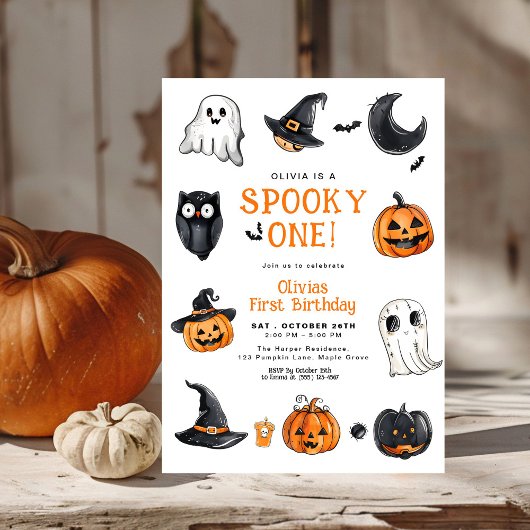 Spooky One Halloween erster Geburtstag Einladung