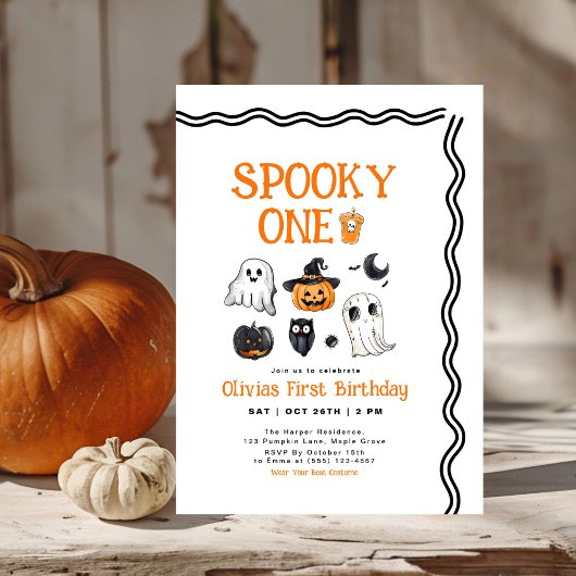 Spooky One Halloween erster Geburtstag Einladung