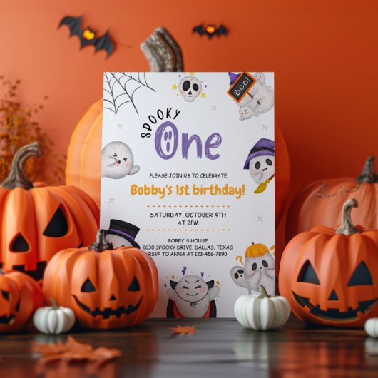 Spooky One Halloween erster Geburtstag Einladung