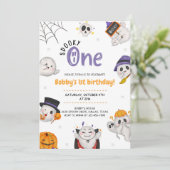 Spooky One Halloween erster Geburtstag Einladung (Stehend Vorderseite)
