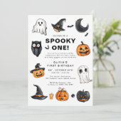 Spooky One Halloween erster Geburtstag Einladung (Stehend Vorderseite)