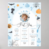 Spooky One Halloween Geburtstag blauen Foto Milest Poster (Vorne)