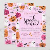 Spooky One Halloween Geburtstag Einladung (Vorne/Hinten)