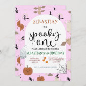 Spooky One Halloween Geburtstag Einladung (Vorne/Hinten)