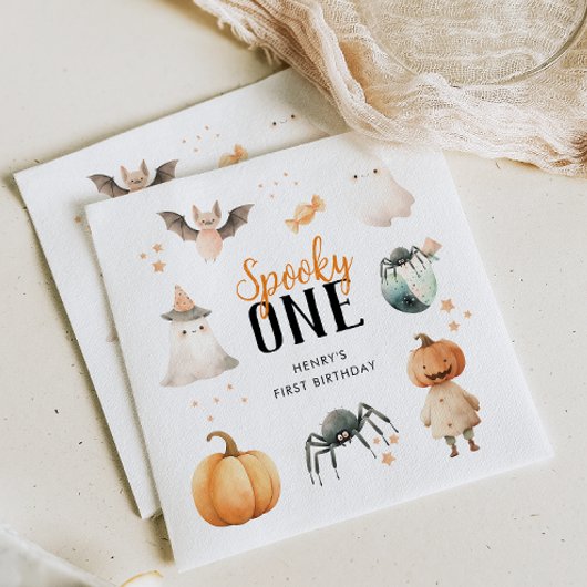 Spooky One Halloween Geburtstag Serviette