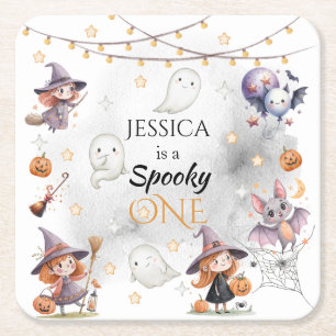 Spooky One Halloween Geburtstagspapier-Untersetzer Rechteckiger Pappuntersetzer