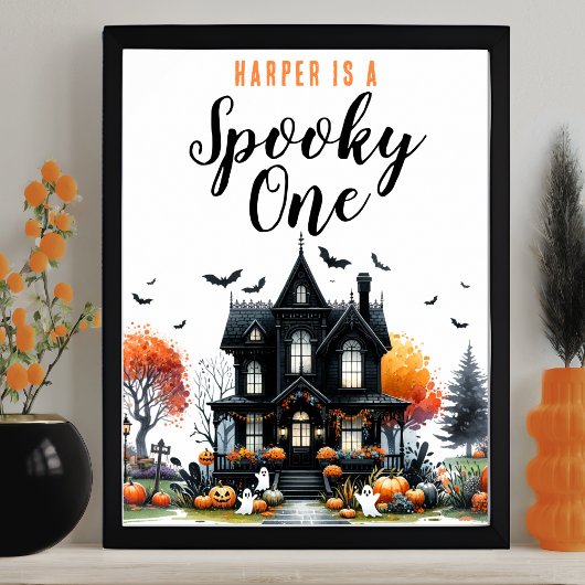 Spooky One Halloween Geburtstagsparty Sign Poster