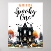 Spooky One Halloween Geburtstagsparty Sign Poster (Vorne)