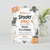 Spooky One Halloween Ghost 1. Geburtstag Einladung (Stehend Vorderseite)