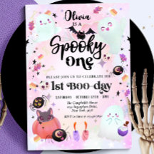 Spooky One Halloween Ghost 1. Geburtstag Einladung