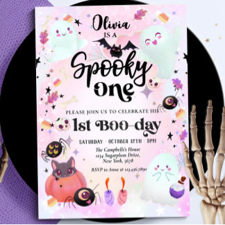 Spooky One Halloween Ghost 1. Geburtstag Einladung