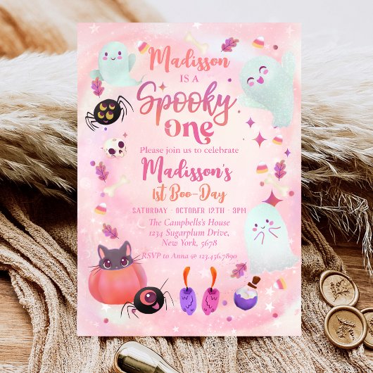 Spooky One Halloween Ghost 1. Geburtstag Einladung
