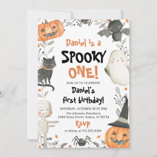 Spooky One Halloween Ghost 1. Geburtstag Einladung