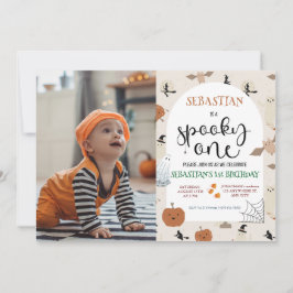 Spooky One Halloween Ghost 1. Geburtstag Foto Einladung